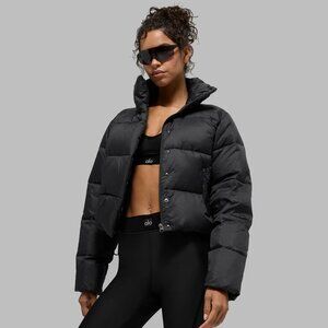 NEW Alo Yoga Gold Rush Puffer Jacket Coat, Black, Size XS, $198